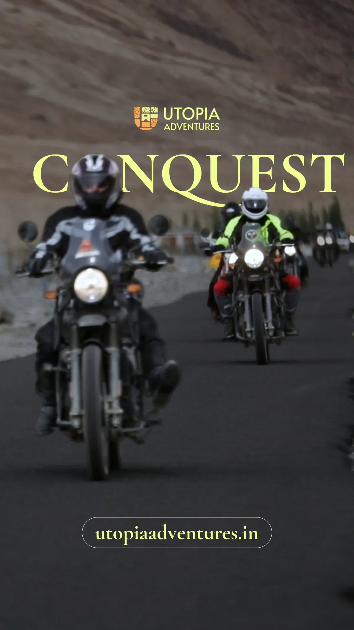 Conquest: riders on a high-altitude road