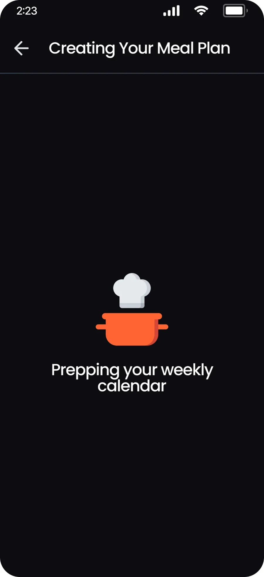 O preparing a weekly meal plan